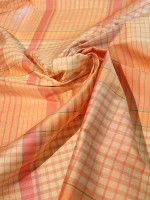Seidentaft Peachy-Checks Shantung Karo Dupionseide Indien