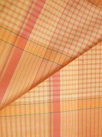Seidentaft Peachy-Checks Shantung Karo Dupionseide Indien