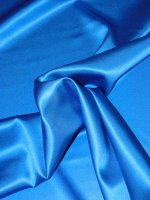 Seidenstretch-Satin Azurblau querelastischer Seidensatin...