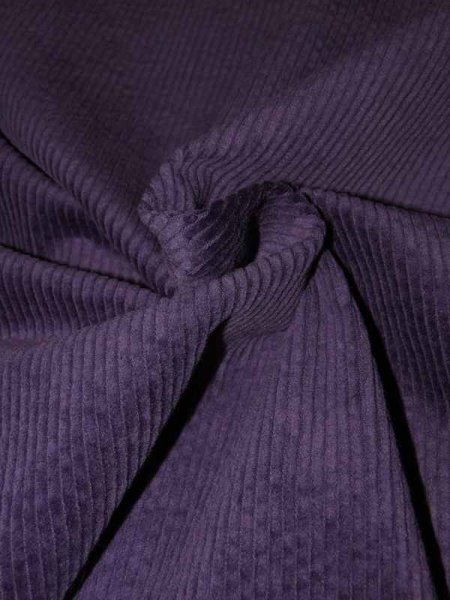 Cordstretch Genuacord WEINBEERE- Dunkelviolett samtiger Baumwollcord