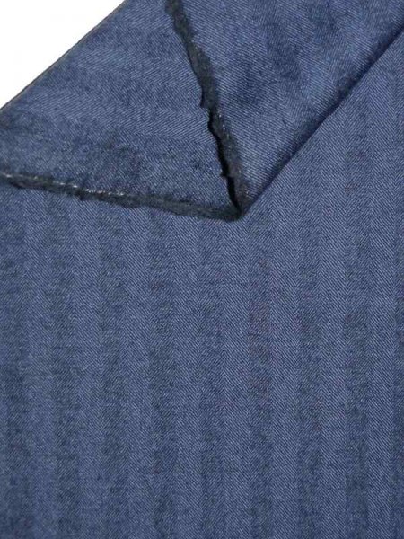 Wollflanell Fischgratstreifen Blau Schurwolle Flanell Reststück 1m