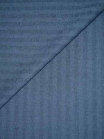 Wollflanell Fischgratstreifen Blau Schurwolle Flanell Reststück 1m