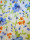 Seide Crepe Chiffon -Fiori Blu- Seidenchiffon Aquarellprint 80cm Reststück