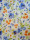 Seide Crepe Chiffon -Fiori Blu- Seidenchiffon Aquarellprint 80cm Reststück