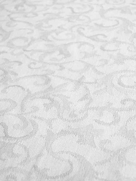 Baumwolle Jacquard Stretch Weiß mit Damast Webmuster COUPON 205x125cm mit kl.Fehler