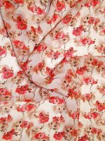 Viskose CREPE CHIFFON -Rote Windröschen- Viskosekrepp halbtransparent