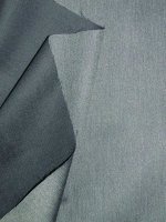 Baumwoll Stretch Satinstoff Flanelloptik Graublau-Nachtblau Melange -Reststück 1m-