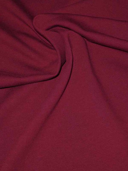 Sweat Jersey Burgundy Baumwollsweat weich geraut French Terry Stenzo