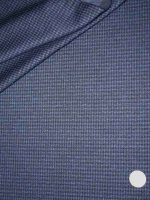 Pepita Karo Jersey Jacquard Blau Wolle-Baumwolle-Tencel Strick