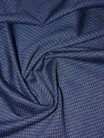 Pepita Karo Jersey Jacquard Blau Wolle-Baumwolle-Tencel Strick
