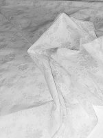 Cloque Optik Blumenbatist Weiss-Nebelgrau Batist Baumwolle