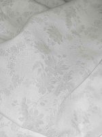 Cloque Optik Blumenbatist Weiss-Nebelgrau Batist Baumwolle